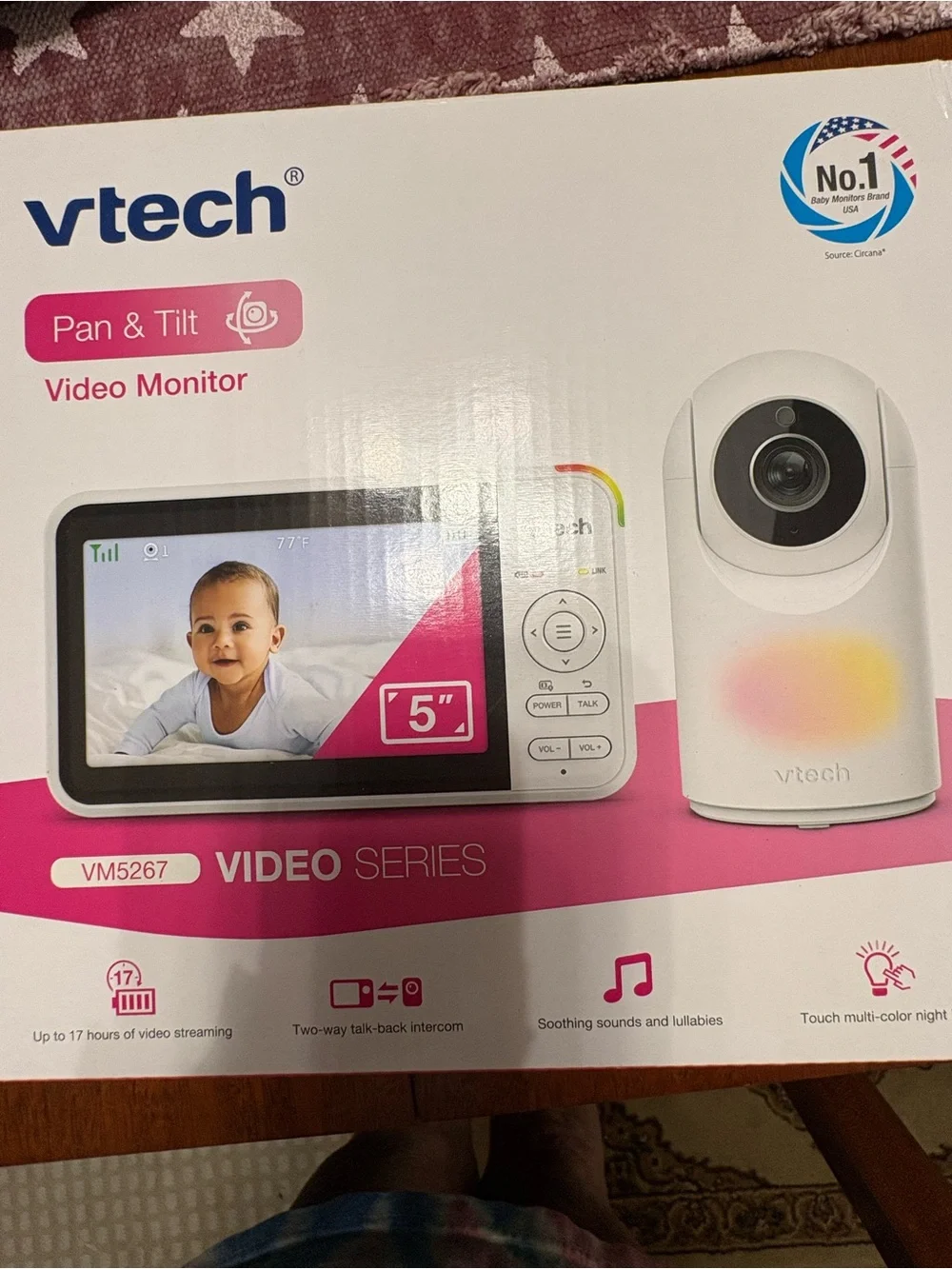VTech White Pan & Tilt Video Monitor with 5